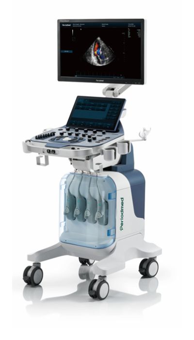 Revo T2 diagnostic ultrasound system with 23.8-inch HD display and touch control panel